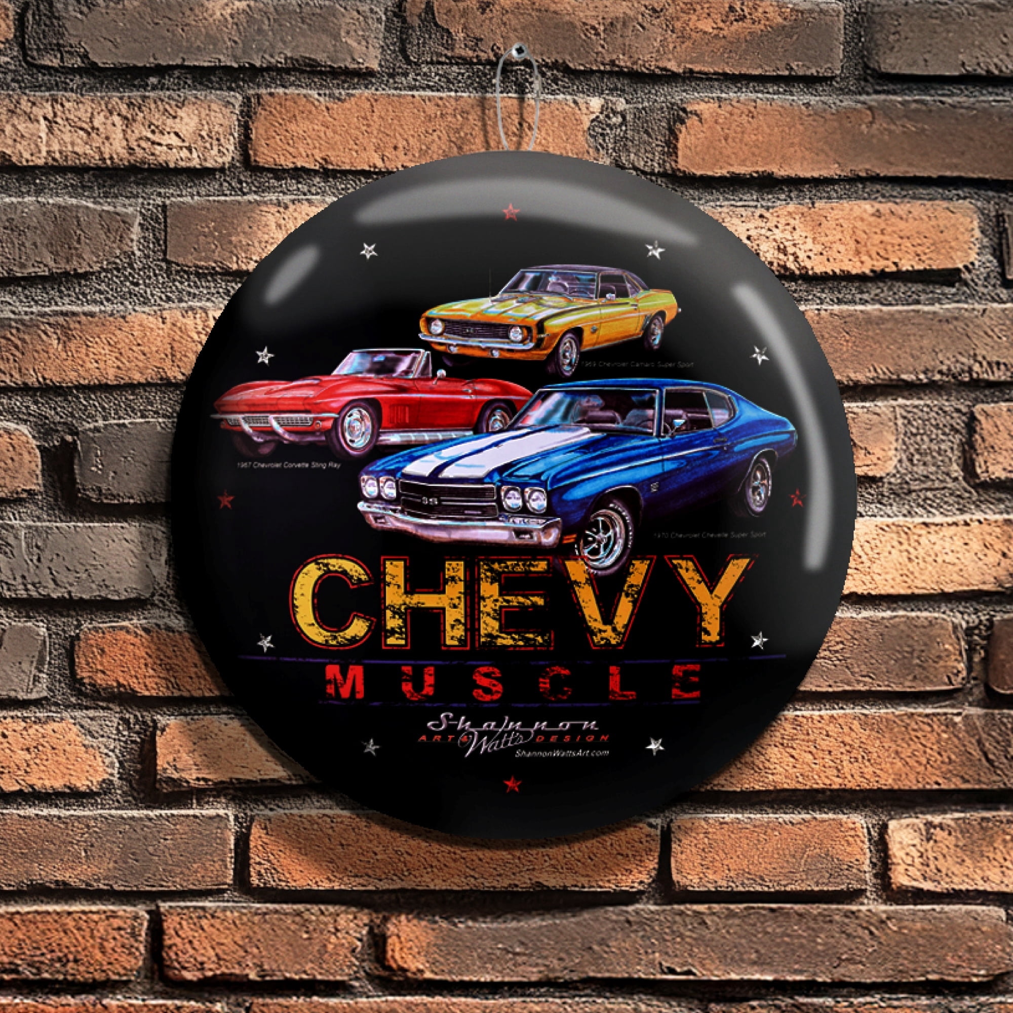 American Art Decor Chevy Muscle Cars Metal Wall Art - Camaro, Corvette ...