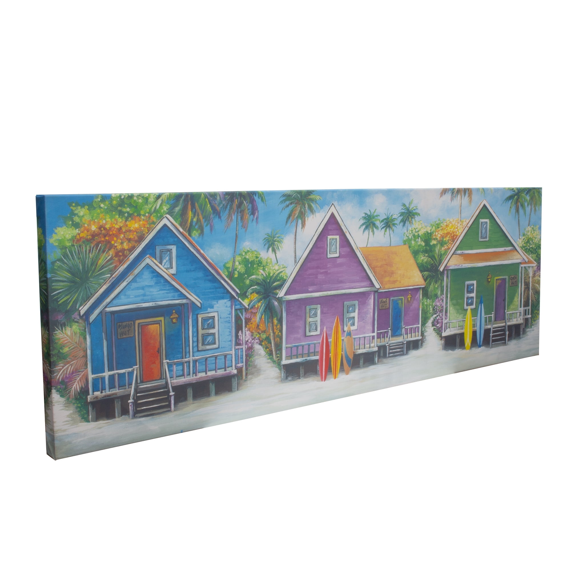 Coastal Cabins Outdoor Canvas Art Print, 16" x 48"