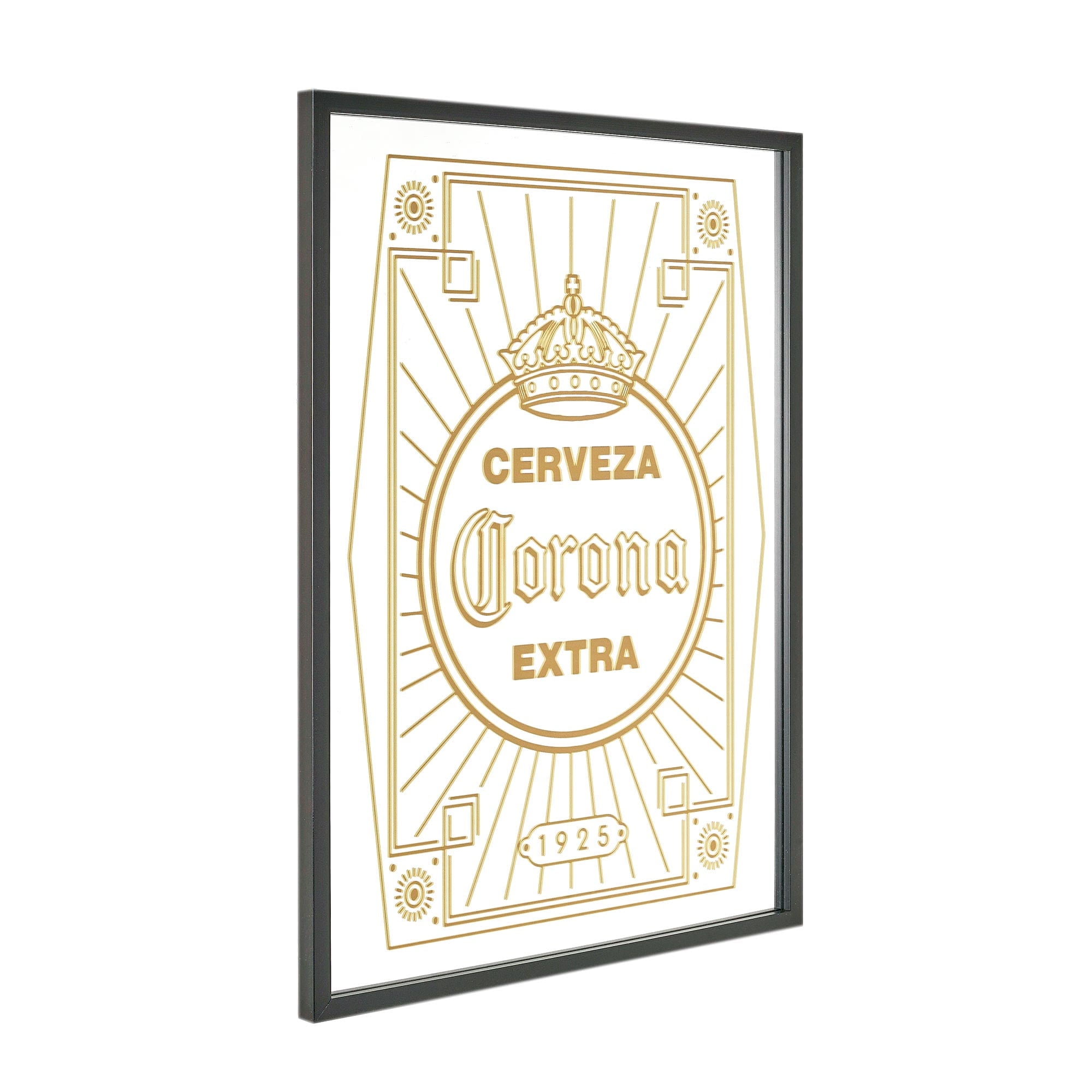 Corona Extra Gold and Black Framed Bar Sign