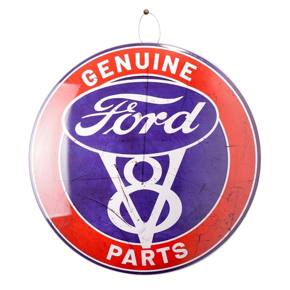 American Art Decor Distressed Genuine Ford Parts Dome Metal Sign - 15.5"