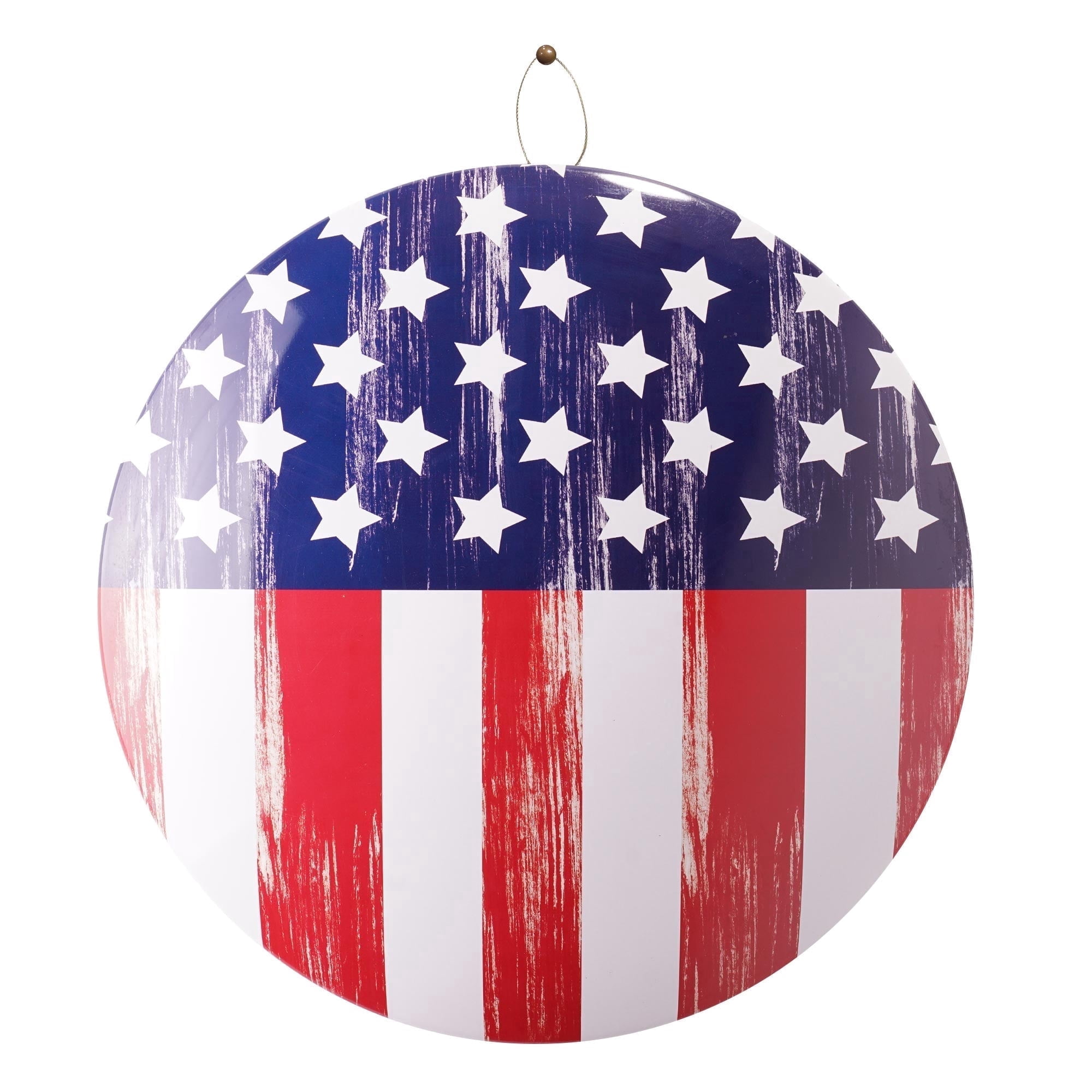 American Art Decor Distressed Rustic American Flag Dome Metal Sign - 15 ...