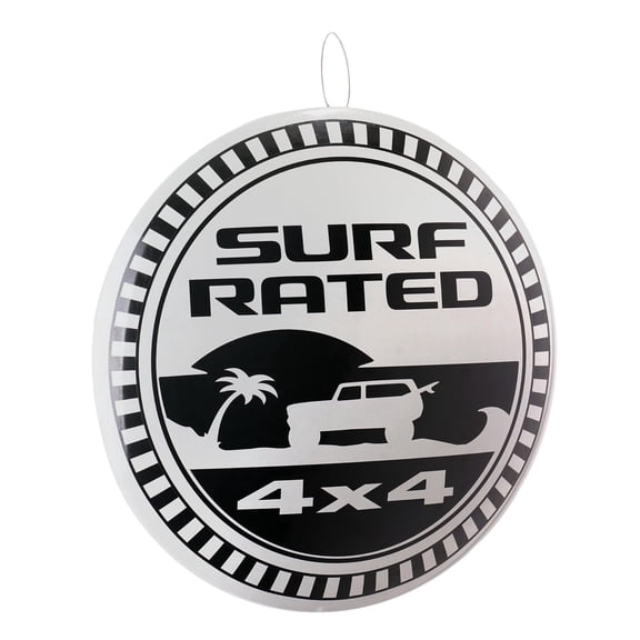 American Art Decor Distressed Surf Rated 4X4 Dome Metal Sign - 15.5"