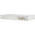 thumbnail image 1 of American Art Decor Floating Wall Shelf for Bedroom, Living Room, Bathroom – Whitewashed Wood with “Gather" Text Engraving (3.25" H x 24.25" L x 10.25" D), 1 of 6