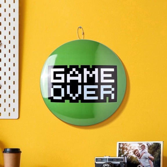 American Art Decor Game Over Metal Wall Art 15" – Lightweight & Easy-to-Hang Gamer Over Wall Decor for Man Caves, Garages, Arcade Sign & Gamer Room