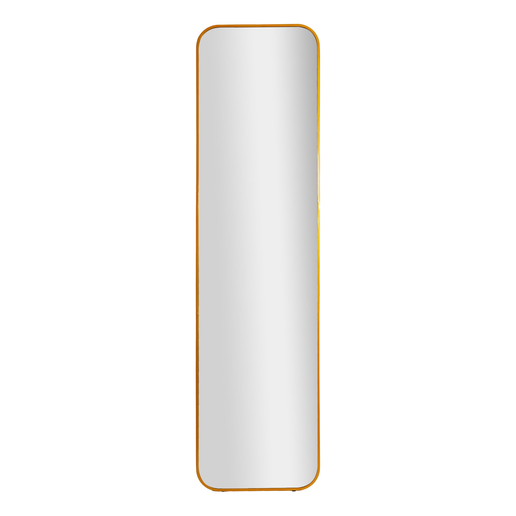 American Art Decor Gold Metal LED Floor Full Length Long Mirror with Easel, Remote, and USB Cable - 66" x 17" x 1.5"