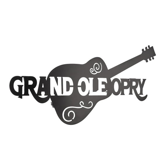 American Art Decor Grand Ole Opry laser Cut Guitar Metal Sign Featuring Back Lit LED - 36" x 17.6"