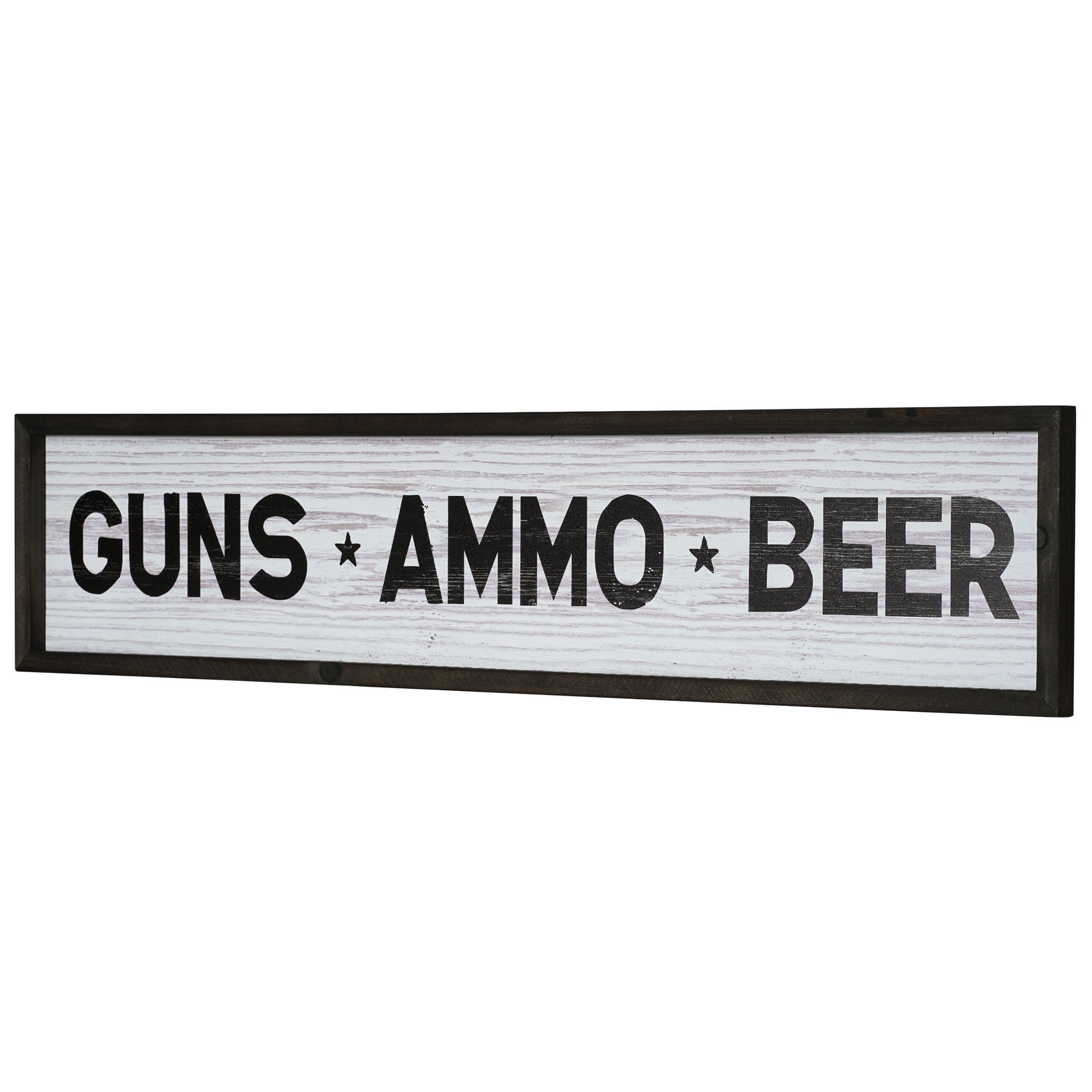 Rustic Black and White Wooden Patriotic Wall Sign, 36" x 8"