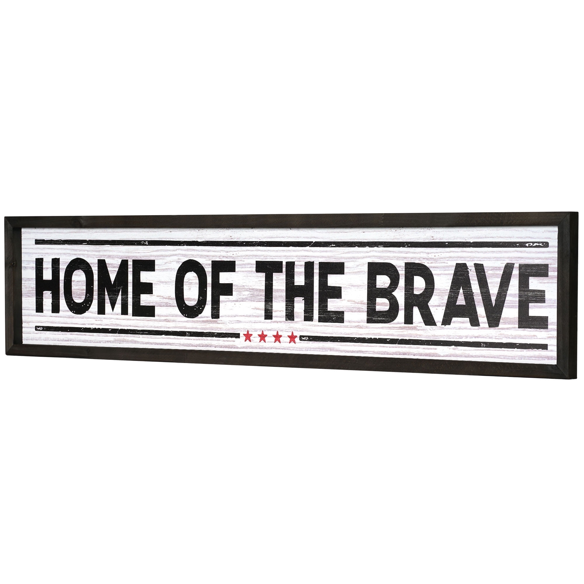 Rustic Patriotic Wood Wall Sign with Black and Red Text, 36" x 8"