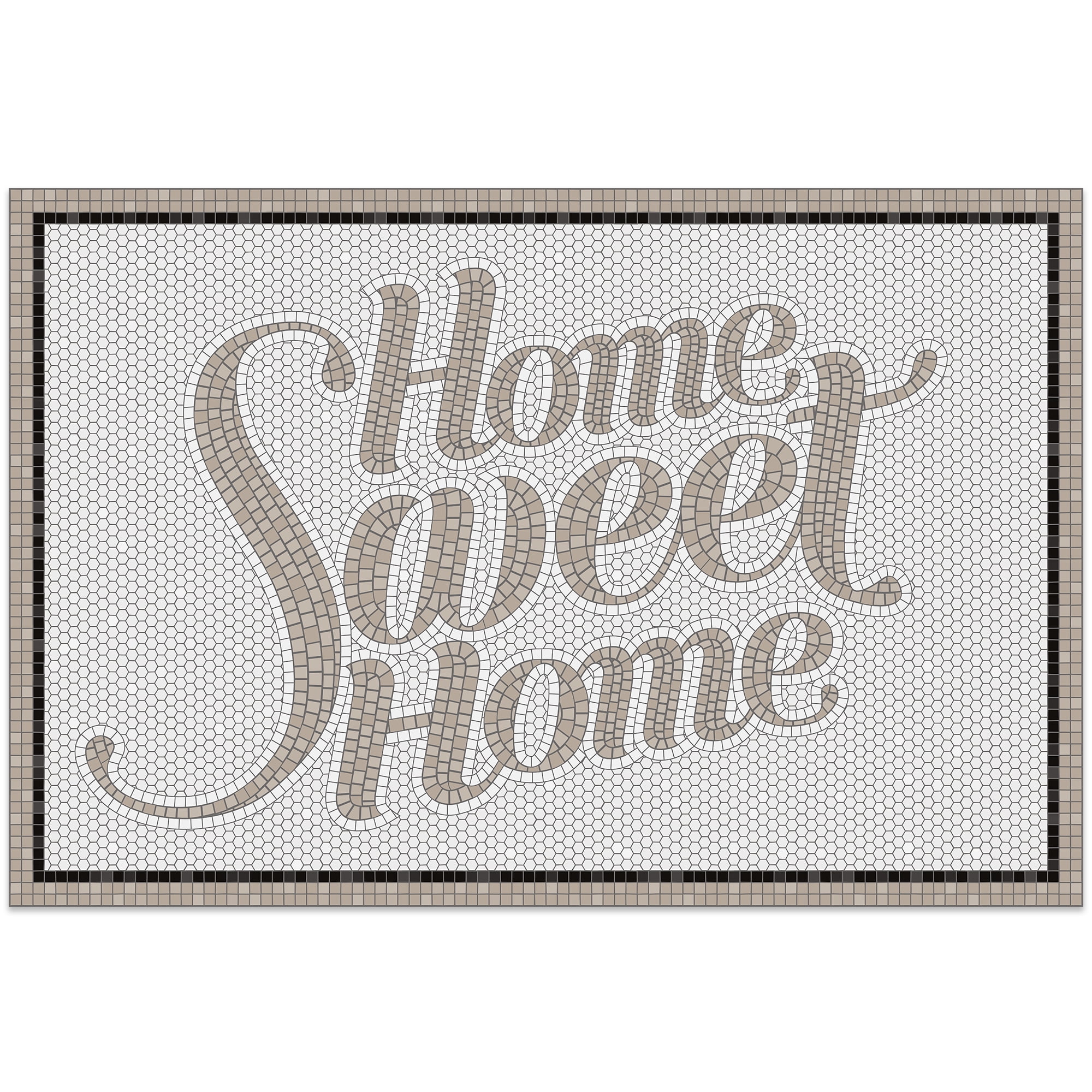 Art Decor Home Sweet Home Mosaic Pattern Indoor Ultra-Thin Vinyl Kitchen,  Restroom, Bathroom Floor Mats, Home Decor 