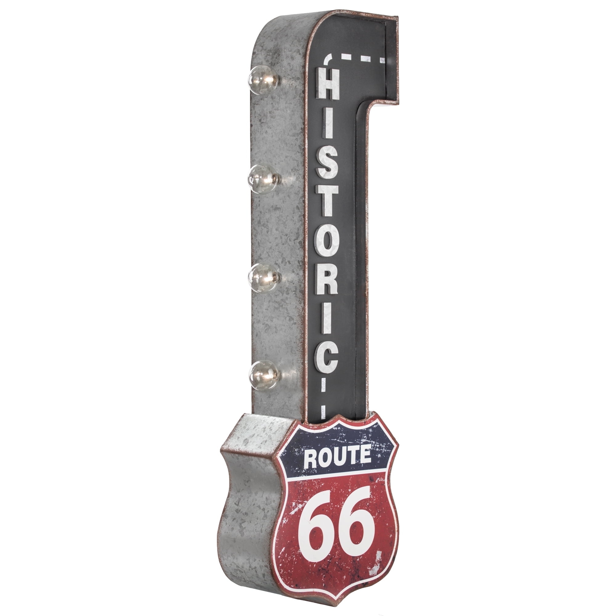 Historic Route 66 Vintage Metal LED Marquee Sign