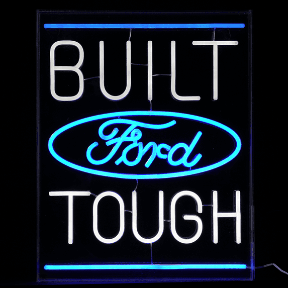 American Art Decor Licensed Ford Built Tough Acrylic LED Wall Decor Sign - 16" x 20"