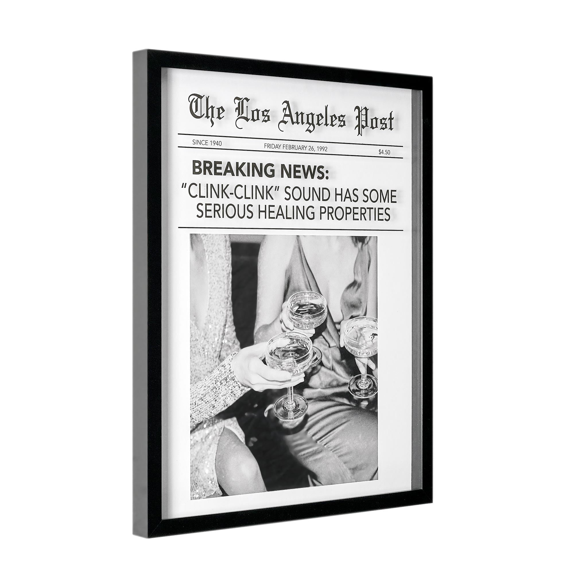 Los Angeles Post Black Framed Glass Wall Decor 17" x 21"