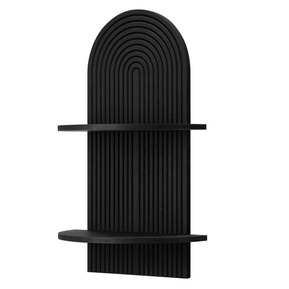 American Art Decor Lunar Ledges Wall Shelf in Black - 23.75" x 14"