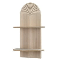 American Art Decor Lunar Ledges Wall Shelf in Brown - 23.75" x 14"