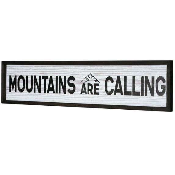 American Art Decor Mountains Are Calling Wood Novelty Wall Sign - 36" x 8"