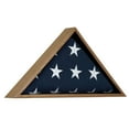 thumbnail image 1 of American Art Decor Oak Wood Triangle Wall Flag Display Case - 13" H x 26.5" L x 3.25" D, 1 of 6