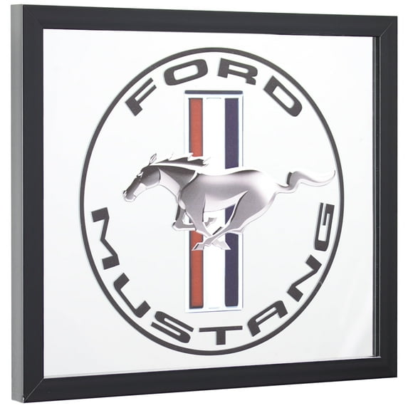 American Art Decor Officially Licensed Ford Mustang Framed Printed Accent Mirror for Man Cave, Bar, Garage (13.5" x 15.5")