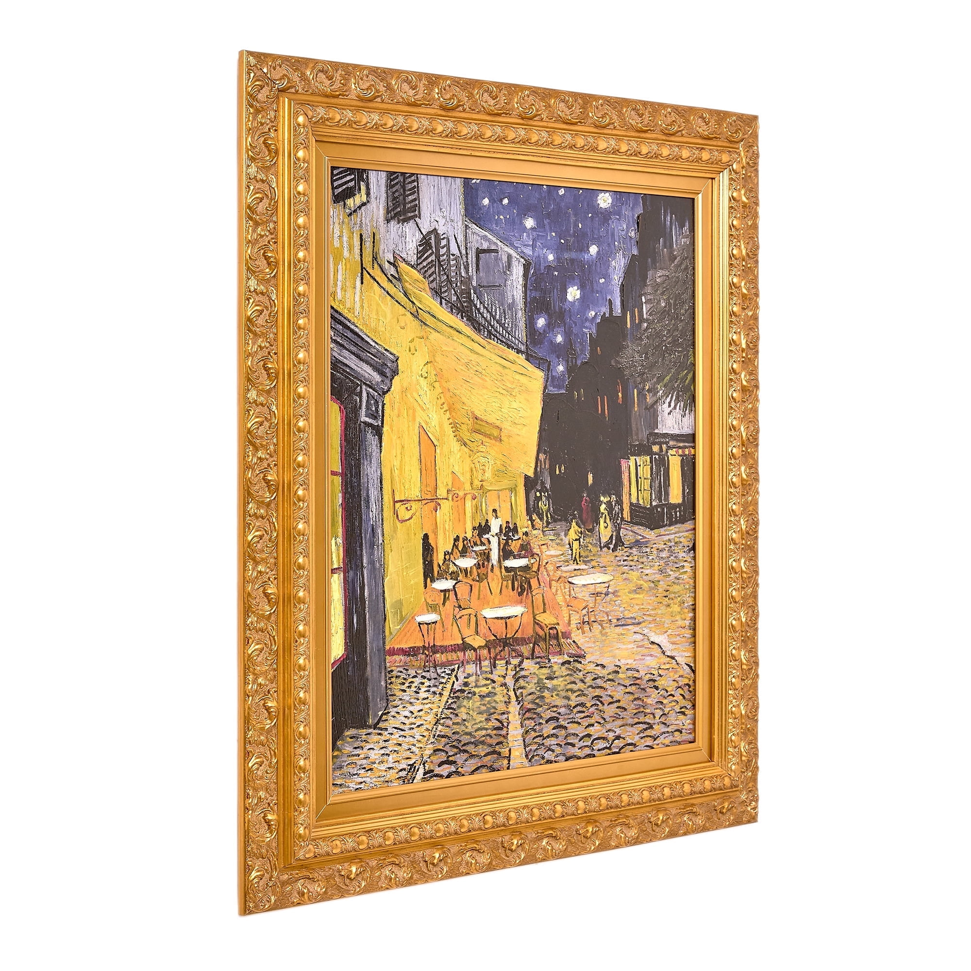 Vincent Van Gogh Cafe Terrace at Night Ornate Framed Canvas Print