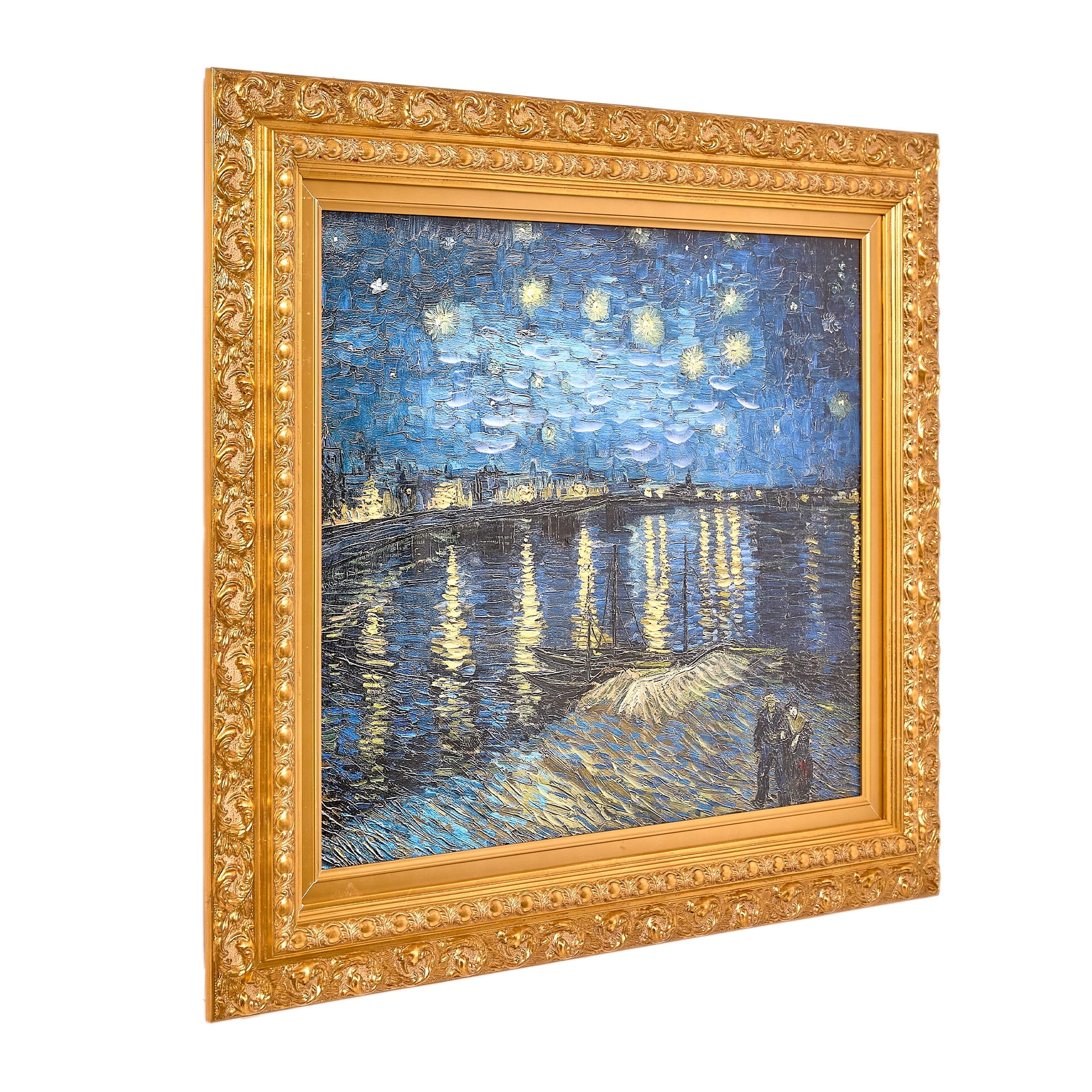 Vincent Van Gogh Starry Night Over The Rhone Ornate Framed Canvas Print