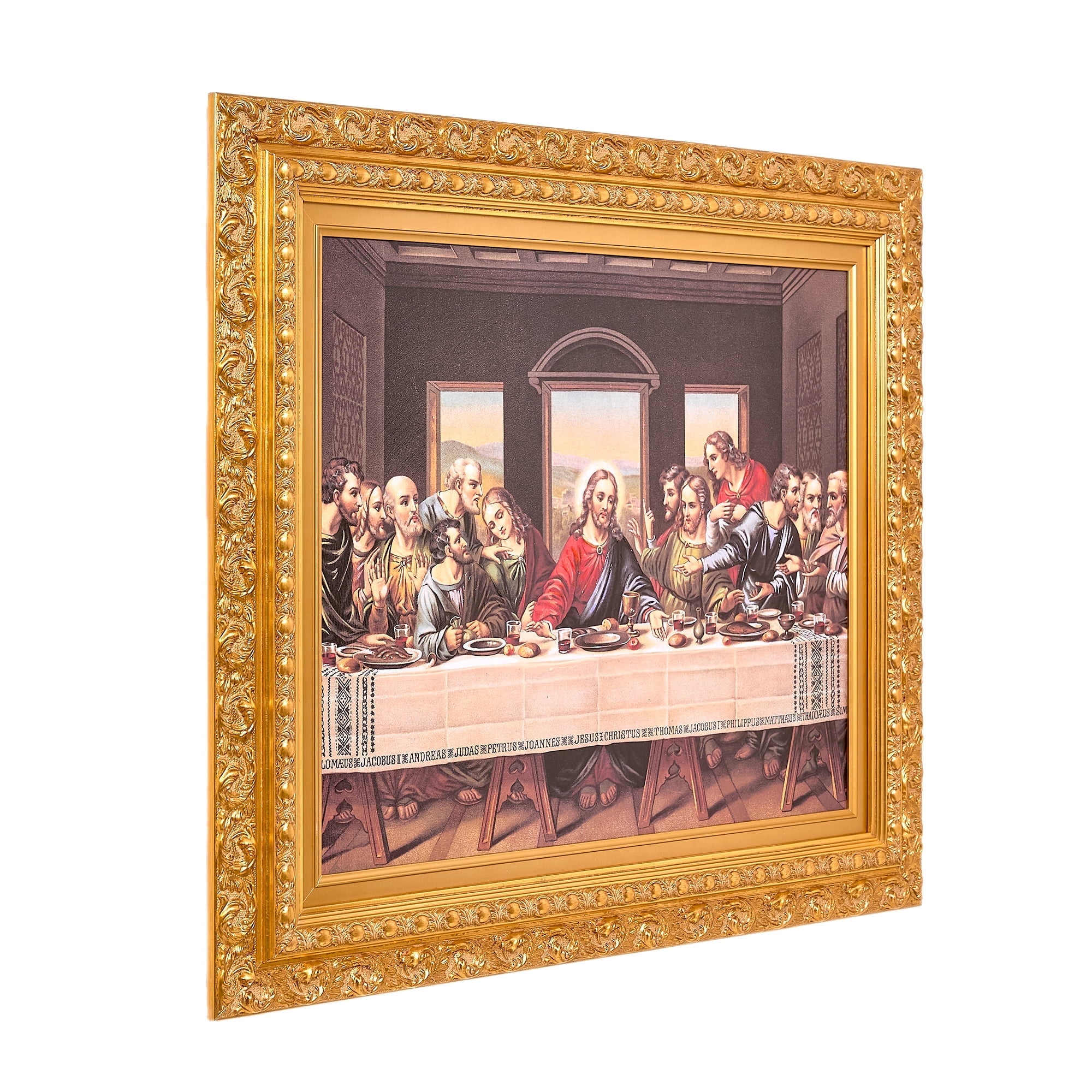 Ornate Gold Framed The Last Supper Canvas Print, 31.5" x 27.62"