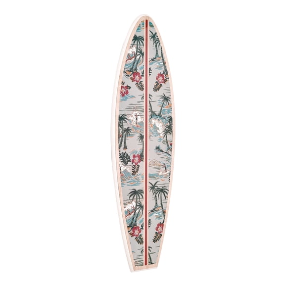 American Art Decor Kona Coast by Reyn Spooner 50th State Island Paradise Surfboard Plaque - 8" x 24"