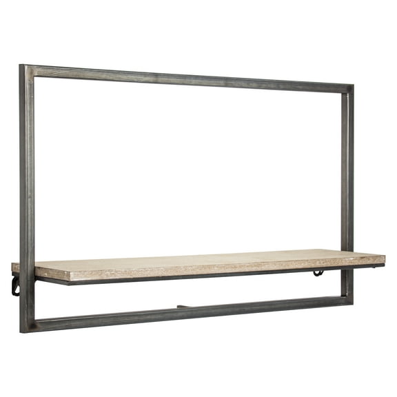 American Art Decor Rustic Hanging One Shelf Floating Wall Shelf Rack - 14" H x 24" L x 6" D