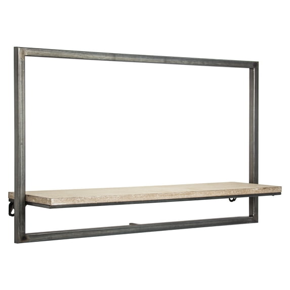 American Art Decor Rustic Hanging One Shelf Floating Wall Shelf Rack - 14" H x 24" L x 6" D