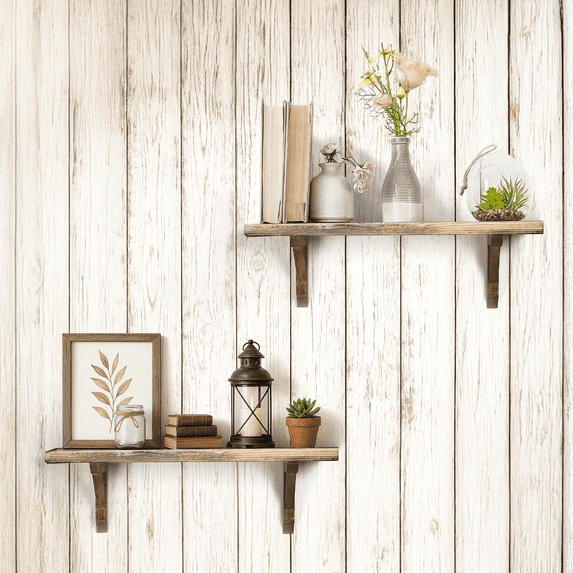 American Art Decor Rustic Wood Corbels Brackets (Set of 2)