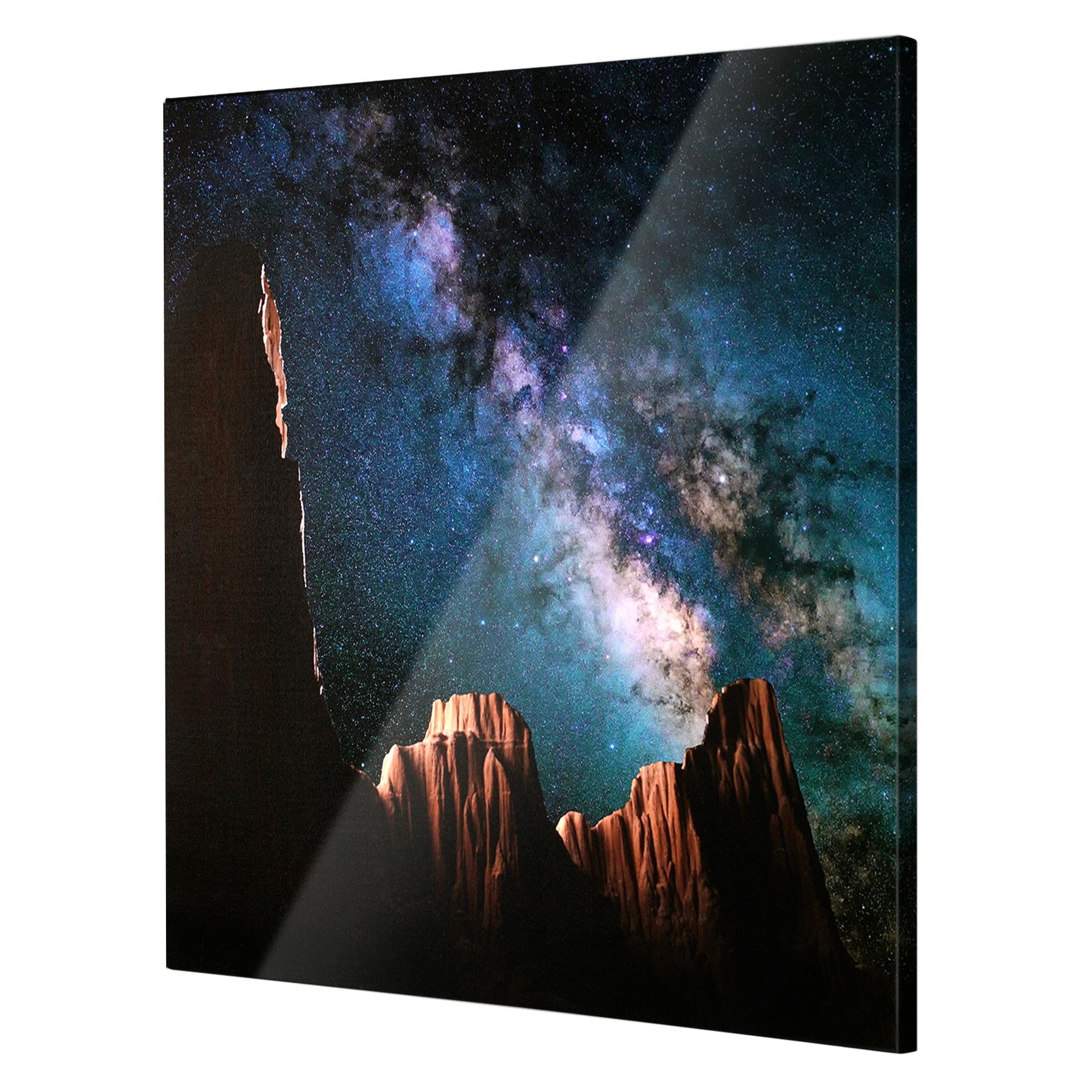 Starscape Canyon Evening Sky Glossy Lacquer Canvas Wall Art Print 30" x 30"