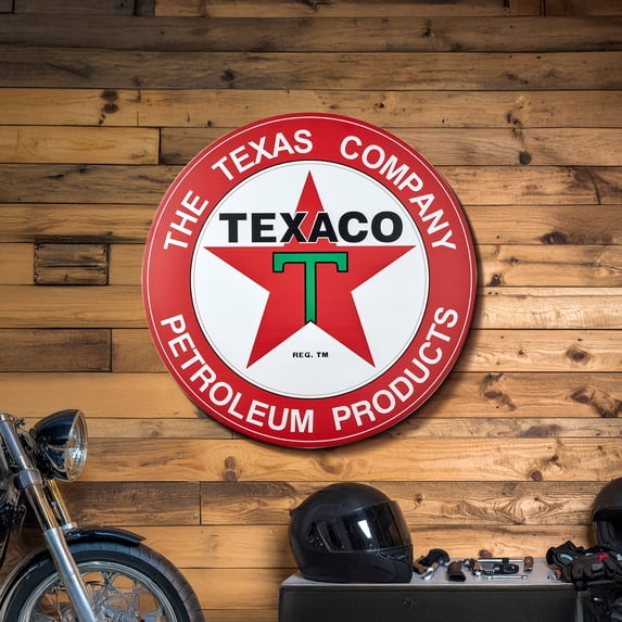 American Art Decor Texaco Petroleum Metal Sign 30" - Vintage Wall Art for Garage & Bar