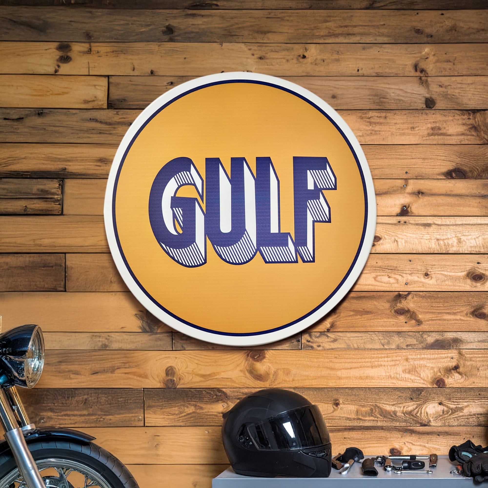 American Art Decor Gulf Oil Metal Sign 30" - Vintage Wall Art for Man ...