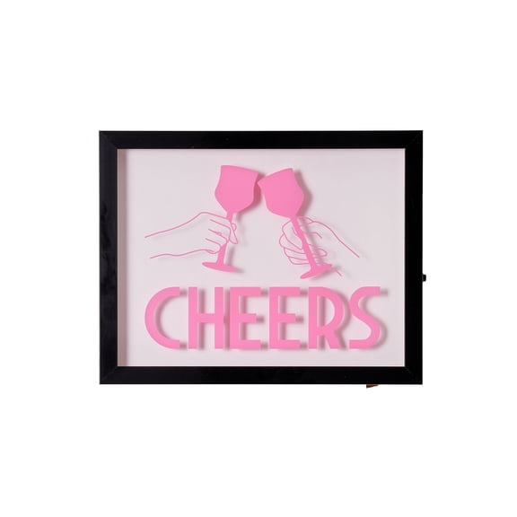 American Art Decor Tipsy Printed Cheers LED Light Box Wall Sign - 14" x 11" x 1.6"
