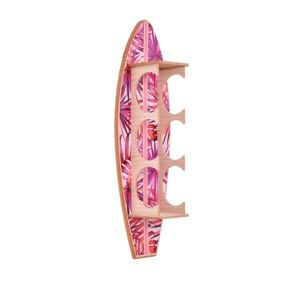 American Art Decor Tipsy Tropical Surfboard Wine Rack - 8" x 25.5" x 7.5"