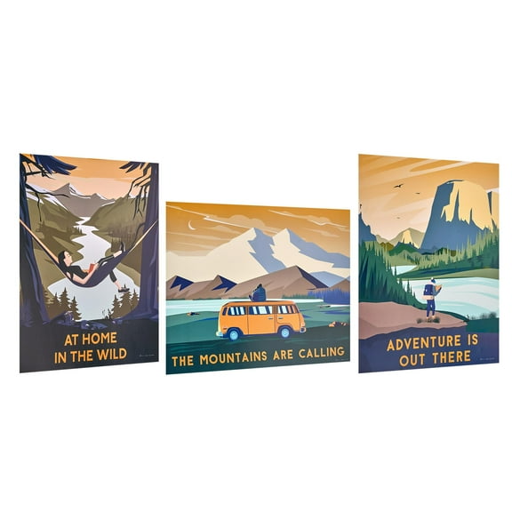 American Art Decor Travel 11" x 14" 3-Piece Print Set