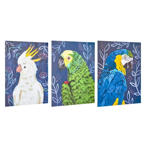 American Art Decor Tropical Birds 8" x 10" 3-Piece Print Set