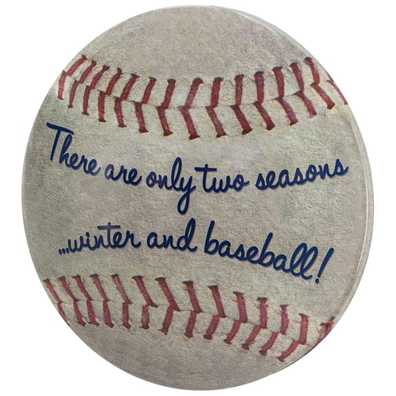 American Art Decor Two Seasons Baseball Dome Metal Sign (15") - Room Decor for Bar, Man Cave, Garage, Game Room & More