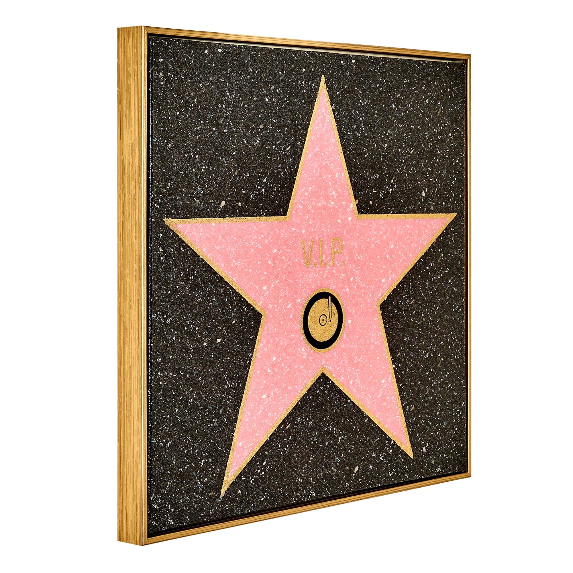 Hollywood Glamour Black and Pink VIP Framed Canvas Wall Art