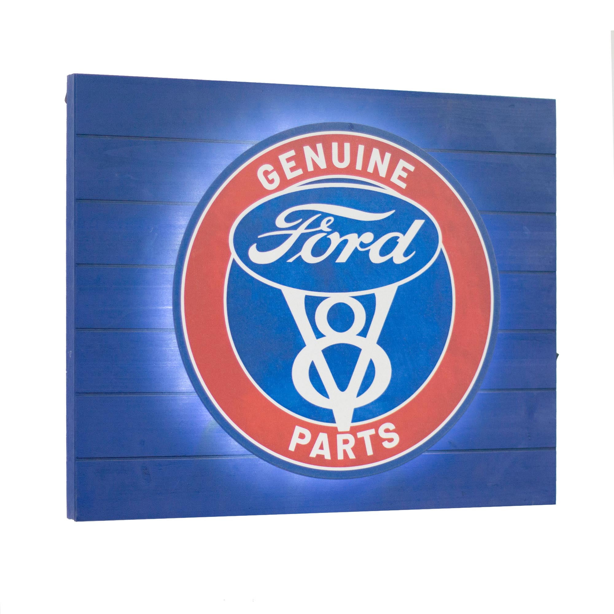 Vintage Ford Genuine Parts Blue Metal LED Sign