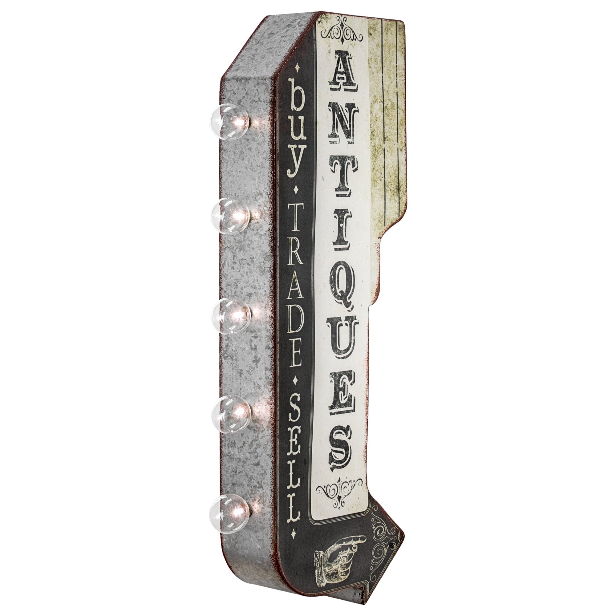 American Art Decor Marquee Metal Wall Art Galvanized metal 25 H x 8.25 ...