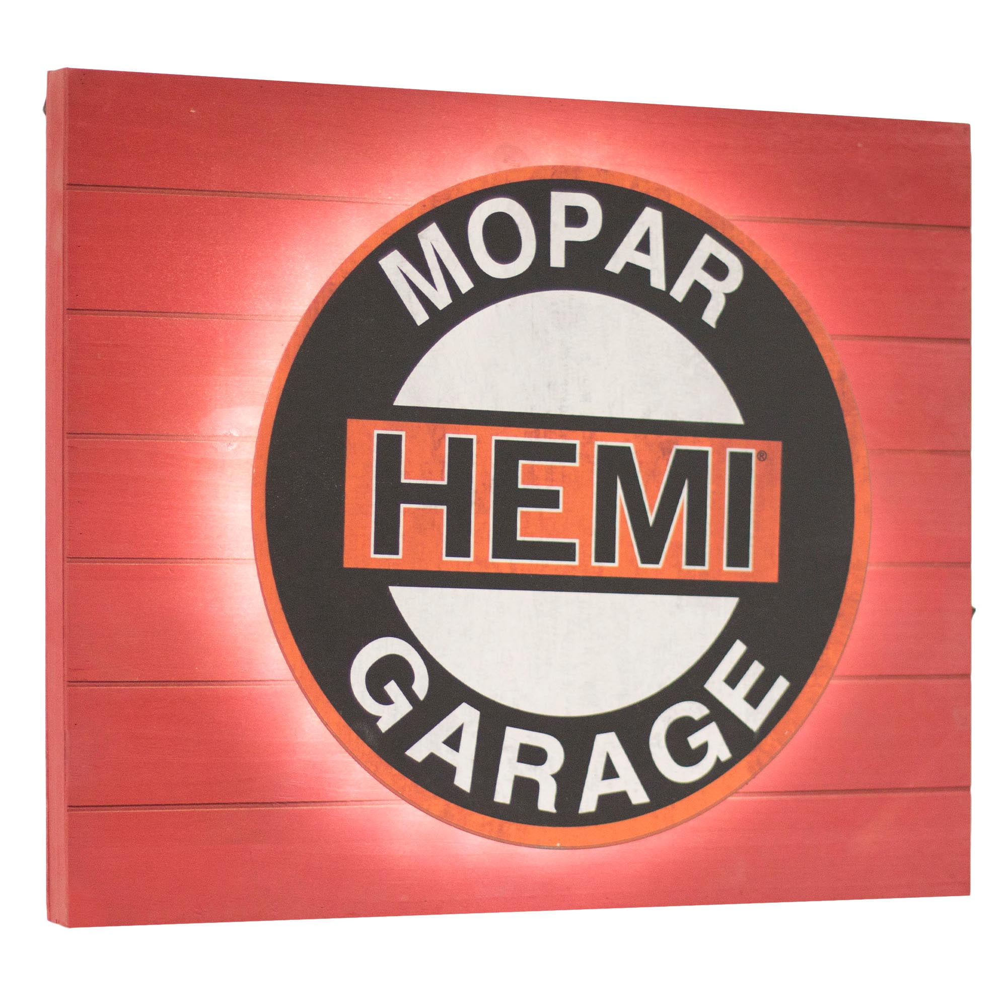 Vintage Red Hemi Mopar Garage Metal LED Sign