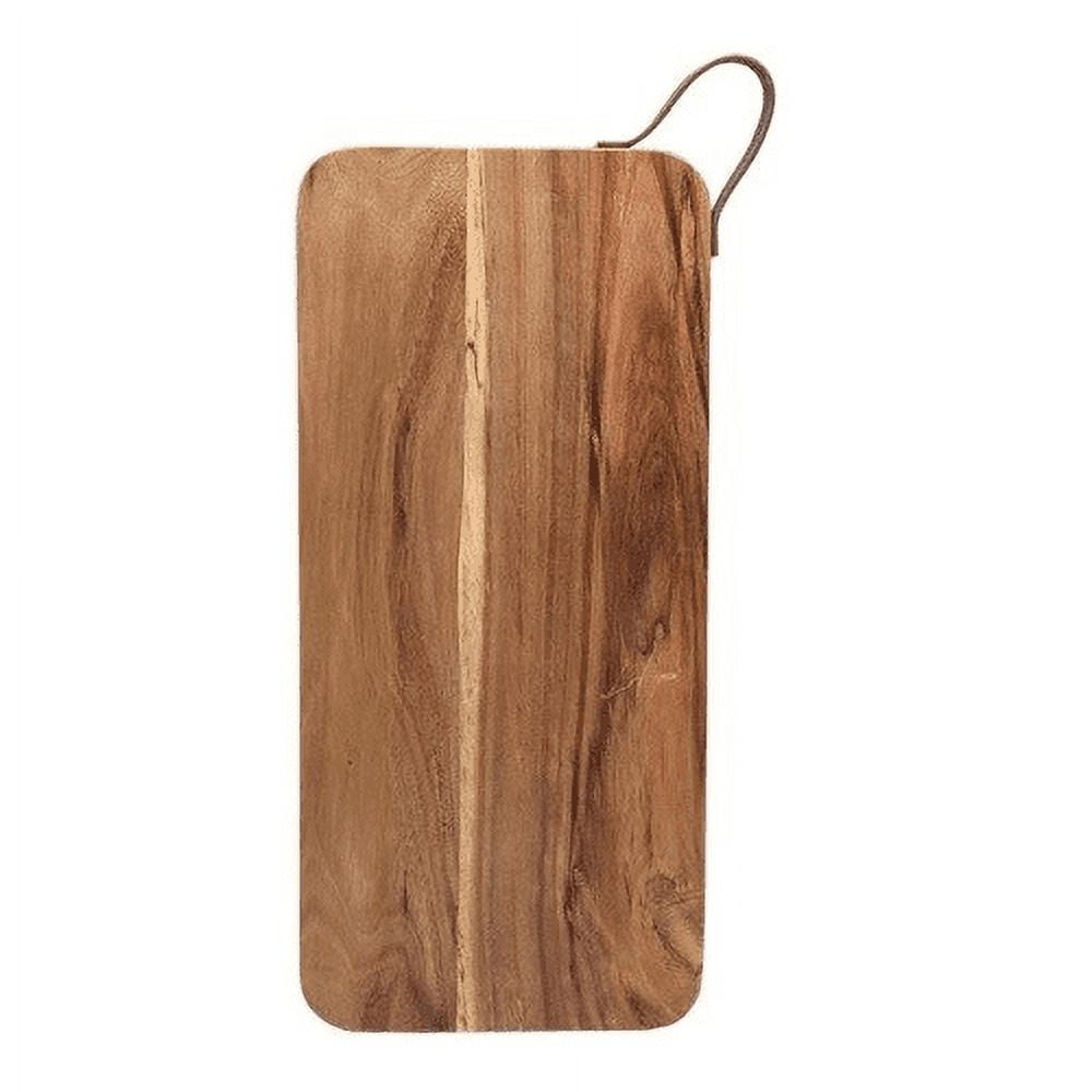 American Atelier Acacia Wood Cutting Board with Leather Handle, Large