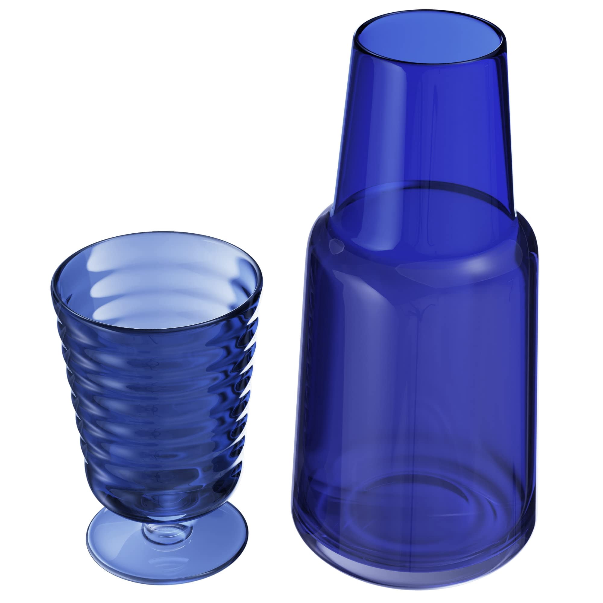 Set De Table De Nuit Italo Varisco - Carafe Et Verre Design Atomic Italie