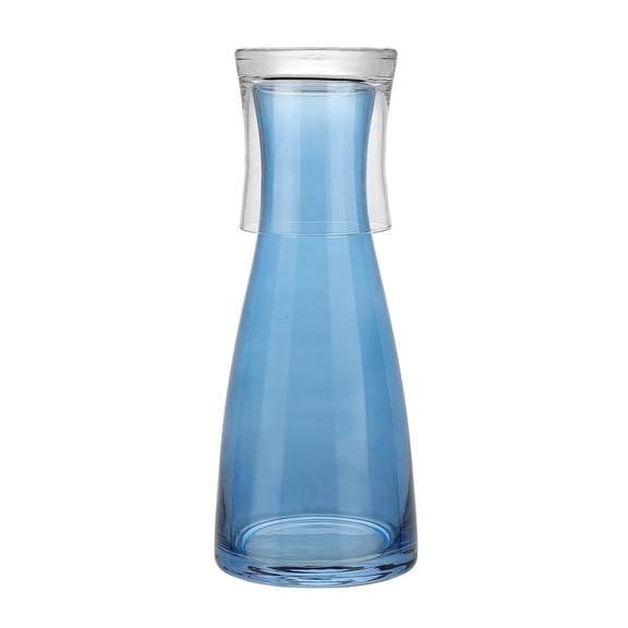 American Atelier Bedside Water Carafe with Clear Tumbler, 33-Ounce Pitcher and Matching Drinking Glass, Blue