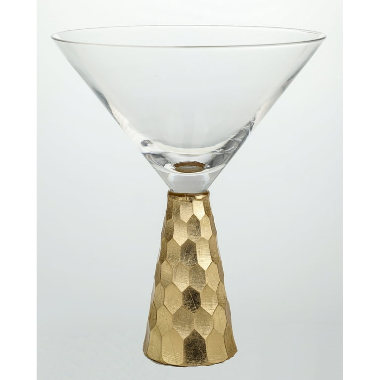 American Atelier Daphne Martini Glasses Set Of 2, Hammered Metal Design  9-ounce Capacity Elegant Cocktail Barware For Martini Or Cosmopolitan, Gold  : Target