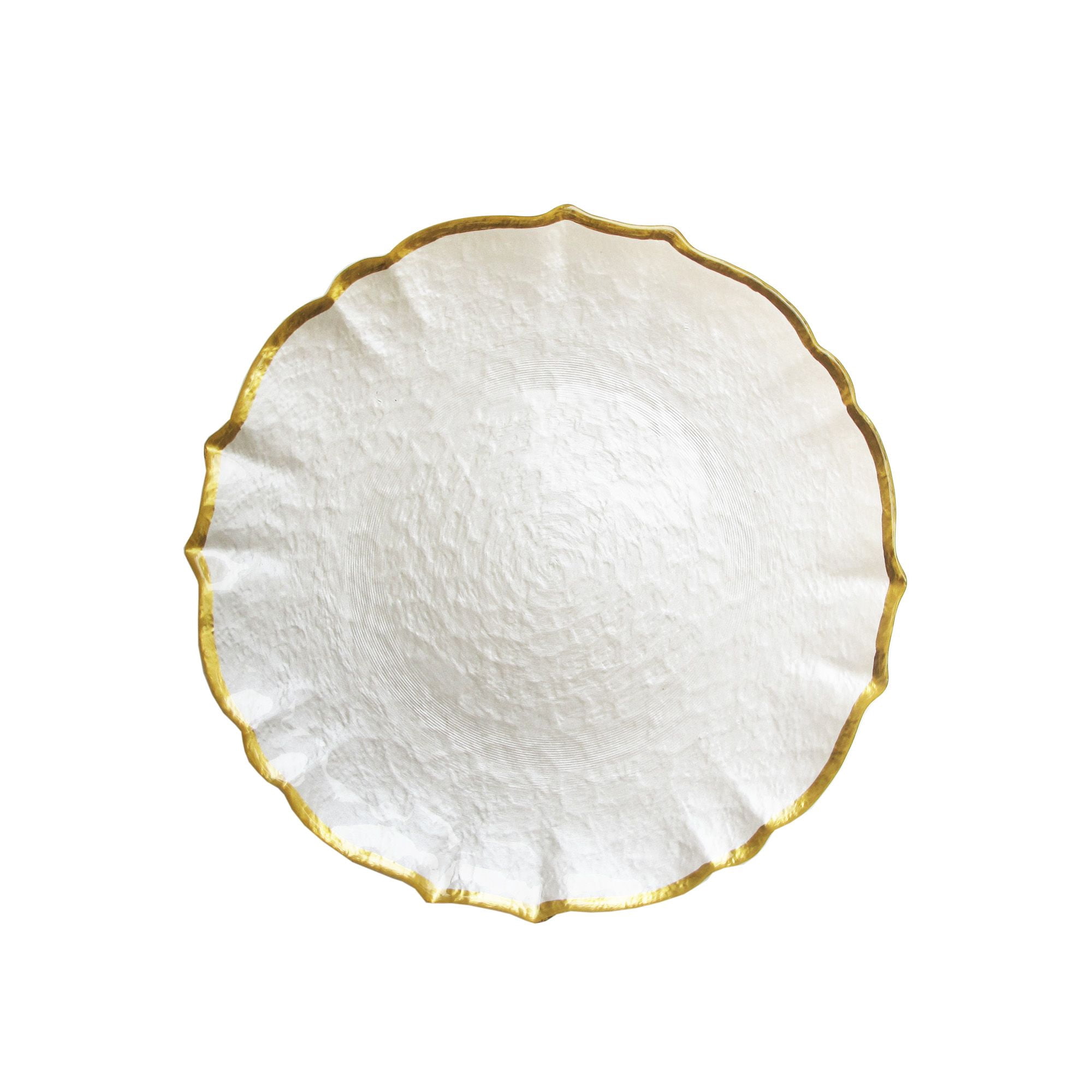 American Atelier Ice Queen Pearl with Gold 13” Under Plate