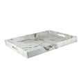 thumbnail image 1 of American Atelier, Marble Gray with White and Brown, Polycarbonate Rectangular Serving Tray, 14"x19", 1 of 6