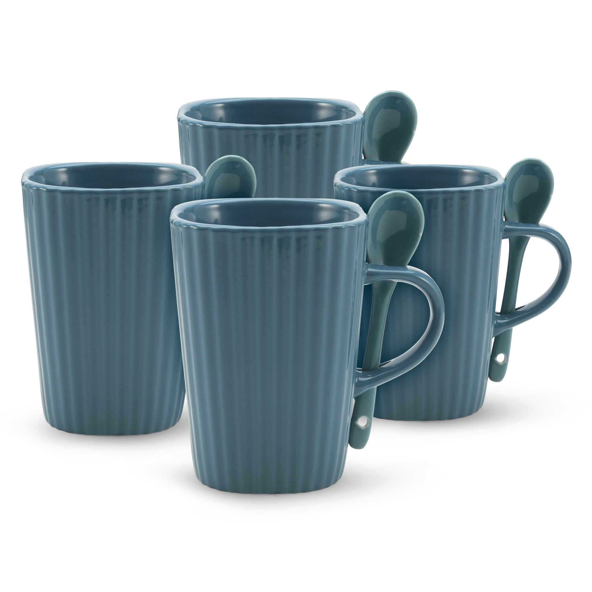 vicrays Ceramic Coffee Mug Set - 18 Ounce Large Stoneware Mug for Men Women  - Unique Glazed Porcelain Mugs with Handle for Coffee Latte Tea Milk Cocoa  - Set of 4 (Starry Blue) - Vicrays Ceramics