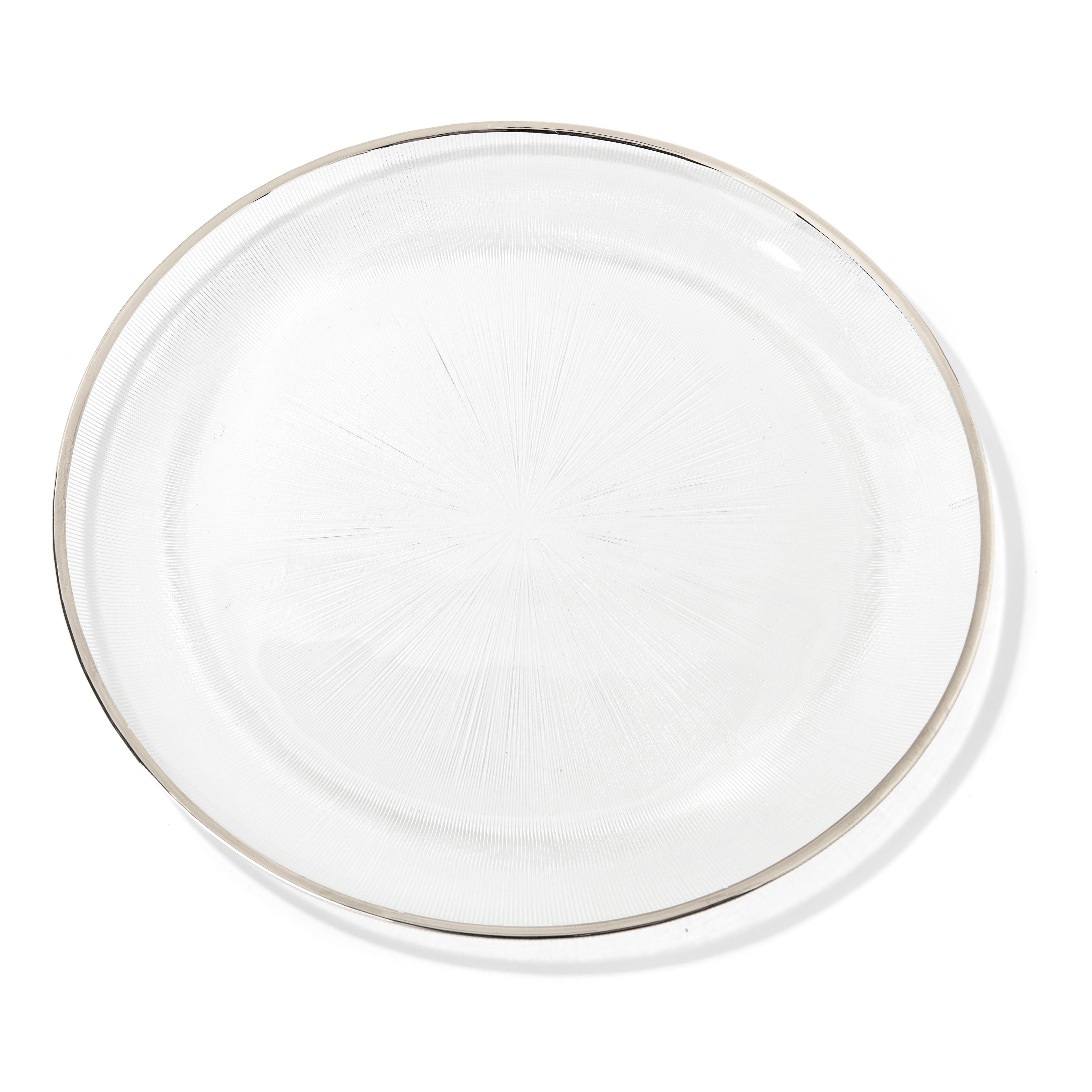 American Atelier, Round, Clear Decorative Glass Charger Plate with