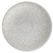 American Atelier, Round, Decorative Divine Glass Silver Charger Plate, 13"