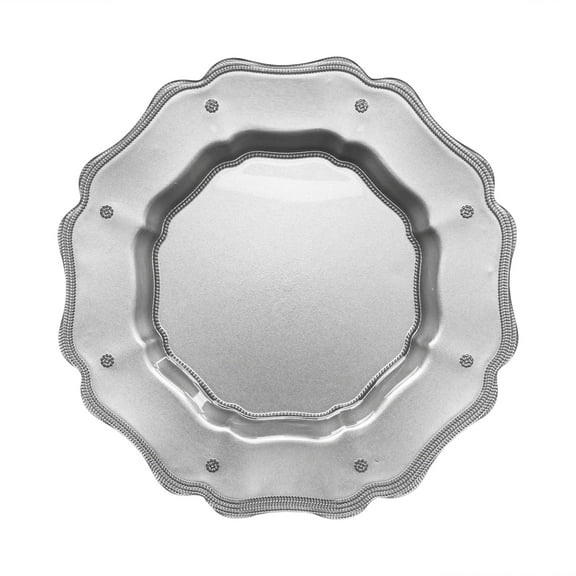 American Atelier, Round, Mariloo Solid Gray Fog Glass Decorative Charger Plate, 13"